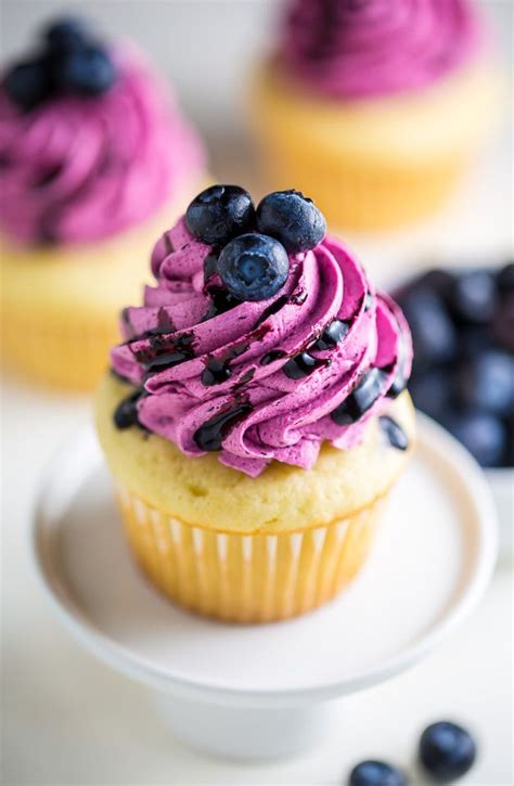 Lemon Cupcakes With Fresh Blueberry Buttercream Artofit