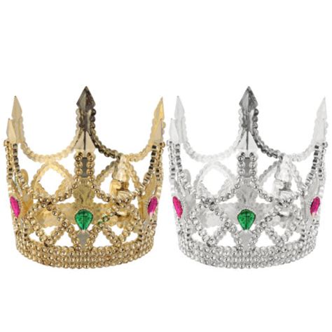 Gold Jeweled King And Queen Crowns For Costume Party And Events Ebay