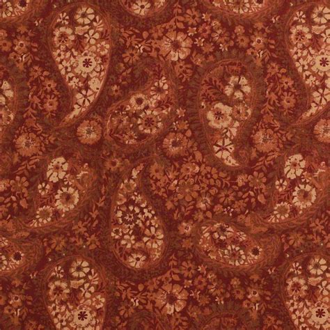 108 Quilt Backing Floral Paisley Fabric Rust