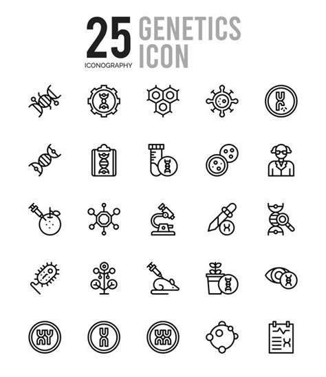 Premium Vector 25 Genetics Lineal Color Icon Pack Vector Illustration