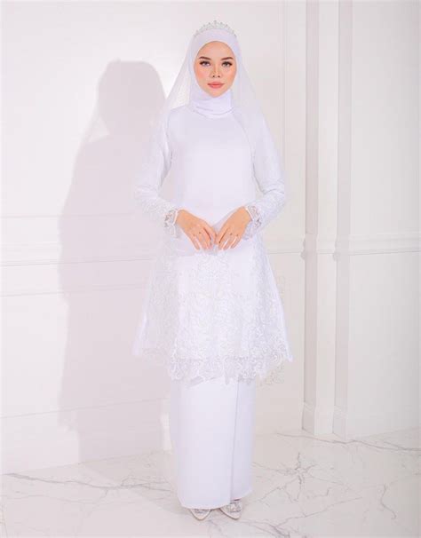 Baju Nikah Tunang Grace Kurung Hijabista Hub White Women S Fashion