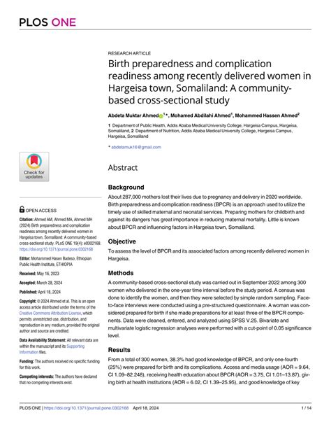 Pdf Birth Preparedness And Complication Readiness Among Recently