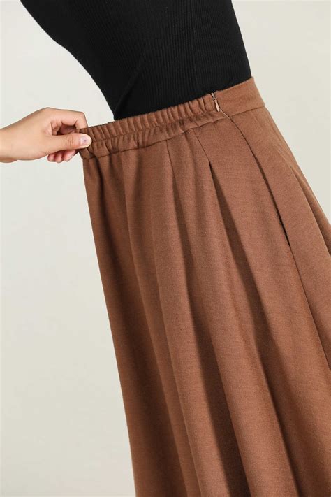 Brown Wool Skirt A Line Maxi Skirt Winter Skirt Women Long Etsy