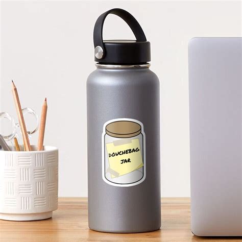 Douchebag Jar Cartoon Sticker By Sara B Redbubble