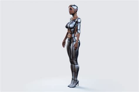 Female Cyborg Robot Droid Fully Rigged D Model Rigged Cgtrader