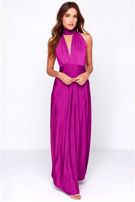 Always Stunning Convertible Magenta Maxi Dress Pretty Maxi Dress