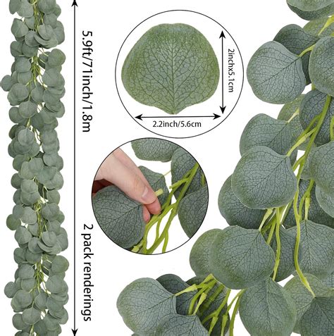 Jpsor Paquete De Guirnaldas De Eucalipto Artificiales De Vegetaci N