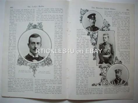 1905 LIVES RUSSIAN Grand Dukes Romanov : #excellent# magazine article ...