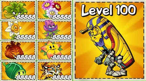 Pvz Every Plant Max Level Vs Pharaoh Zombie Level Youtube