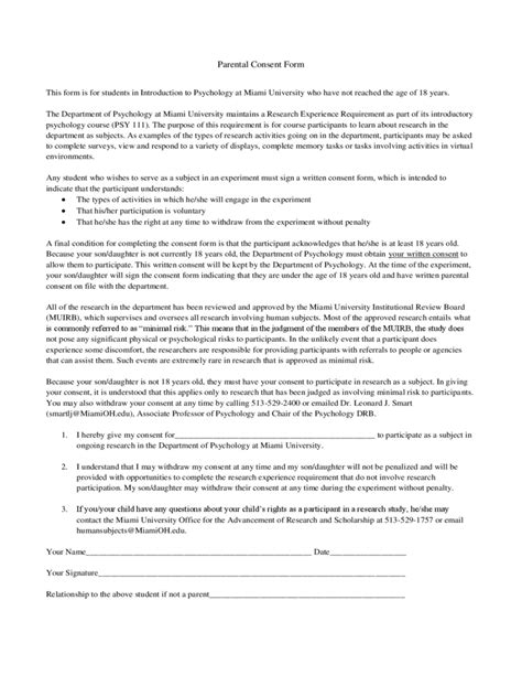 Psychology Consent Form Template Classles Democracy