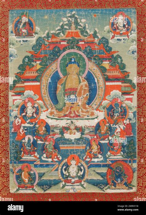 Thangka Of Amitabha In The Pure Land Of Sukhavati Th Century