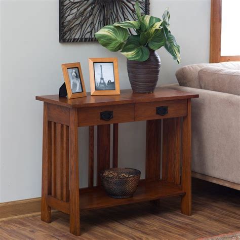 Belham Living Everett Mission Console Table Living Room Table Oak