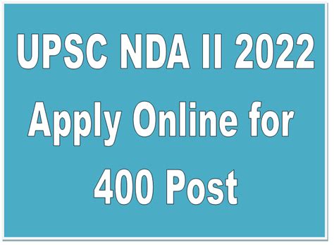 UPSC NDA II 2022 Apply Online For 400 Post Job Alert UP