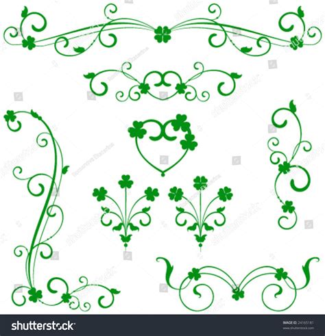 Vector Shamrock Elements Stock Vector Royalty Free 24165181 Clover