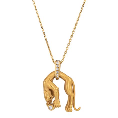 Carrera Y Carrera Panther Pendant Necklace Diamond Estate 18k Yellow