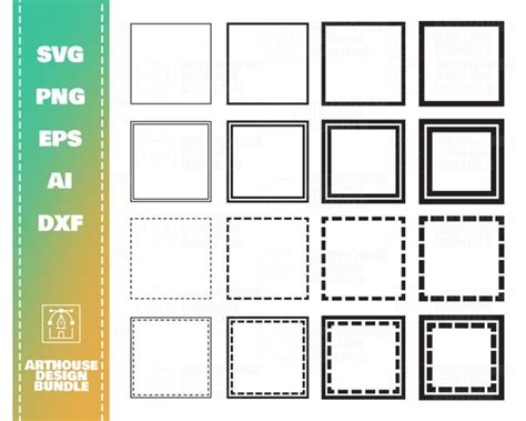 Square Frame SVG Frame Silhouette Svg Frame Clipart Svg Etsy