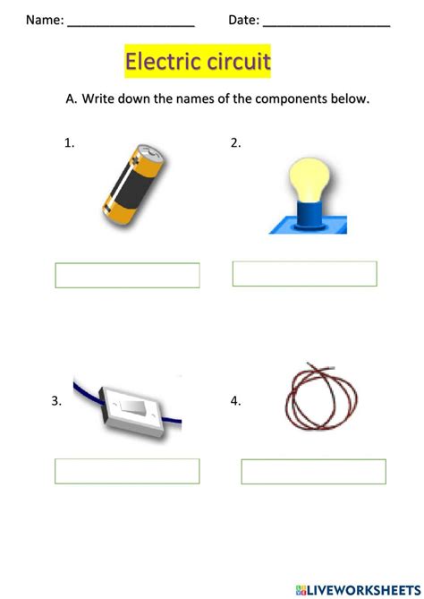 Electrical Circuit Worksheets Grade Electrical Circuits Wo