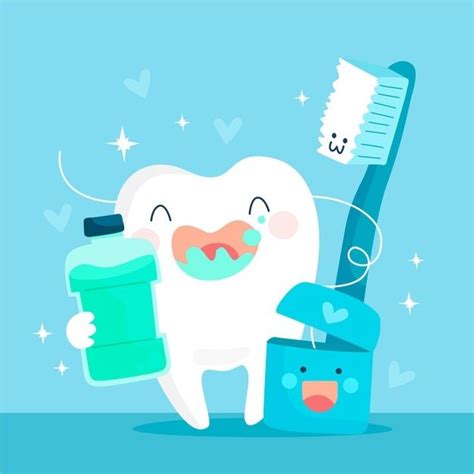 Free Vector Cartoon Dental Care Concept Illustration Dental Care