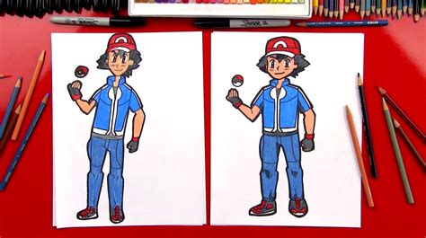 How To Draw Ash Ketchum From Pokemon - Art For Kids Hub