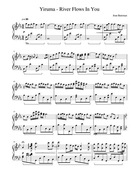 Yiruma River Flows In You Sheet Music For Piano Download Free In Pdf Or Midi