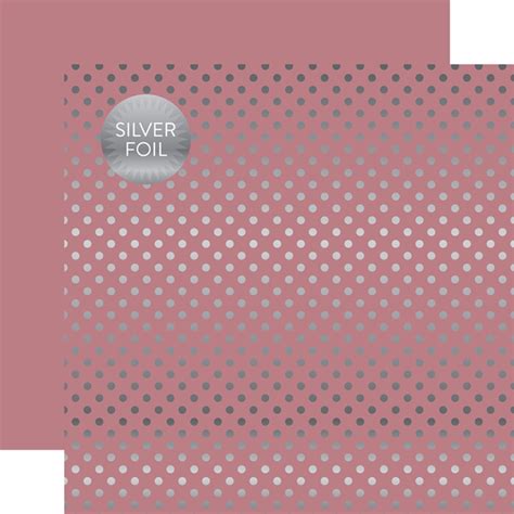 Spring Silver Foil Dot Mauve 12x12 Patterned Paper Echo Park Paper Co