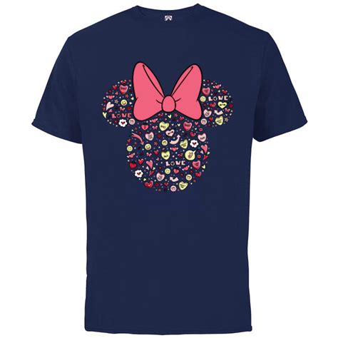 Disney Minnie Mouse Head Filled With Love Valentine’s Day Short Sleeve Cotton T Shirt For