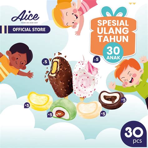 Jual Aice Ice Cream Paket Special Ulang Tahun Es Krim Eskrim 30 Pcs