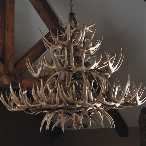 Grand Teton Faux Deer Antler Chandelier