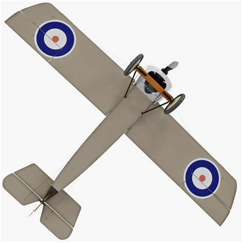 british wwi biplane fighter 3d model