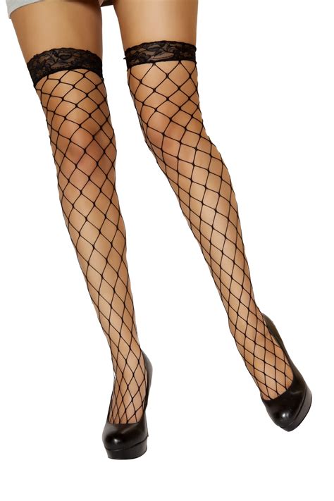 Thigh High Fishnet Stocking Stc Blk O S Black Walmart Canada