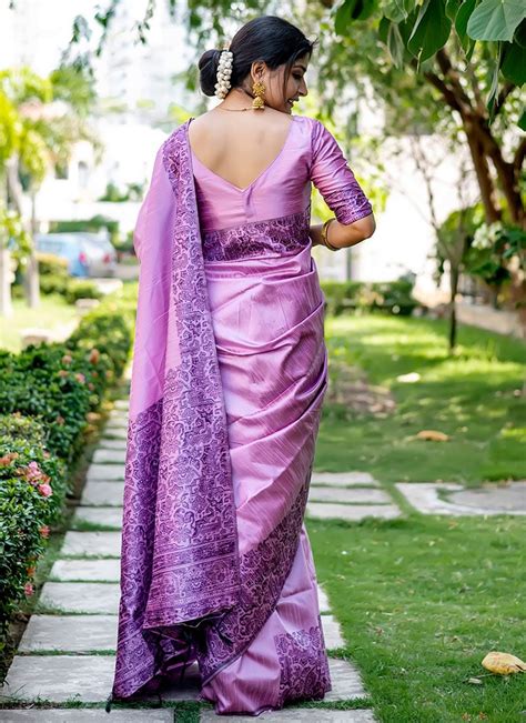 Buy Purple Art Silk Handloom Saree Festive Wear Online At Best Price