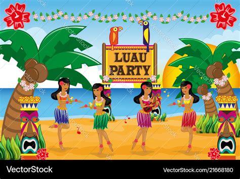 Hawaiian luau party Royalty Free Vector Image - VectorStock