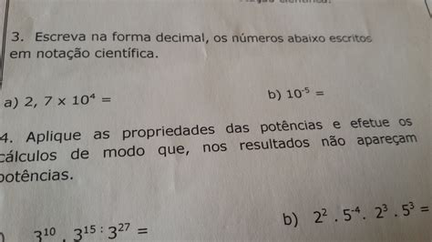 Escreva Os N Meros Abaixo Na Forma Decimal