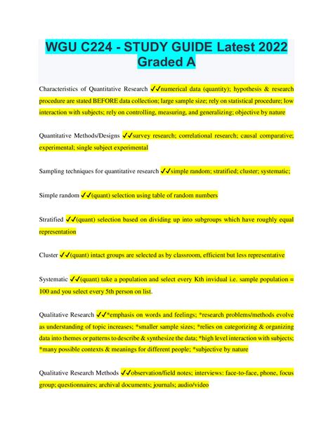 Wgu C Study Guide Latest Graded A Browsegrades