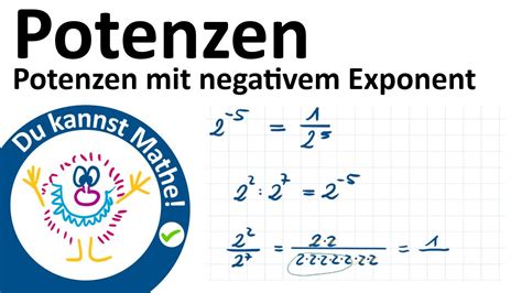 Potenzen Mit Negativen Exponenten Potenzrechnen Youtube