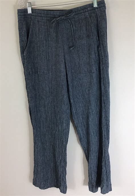 Pure Jill Linen Blend Pull On Wide Leg Cropped Pant Gem