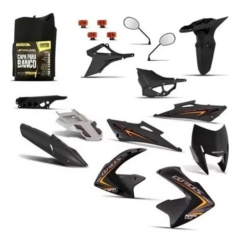 Kit Carenagem Completo Honda Nxr Bros 150 Esd 2011 Preta Frete grátis