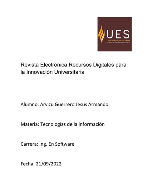 Revista Electr Nica Recursos Digitales Para La Innovaci N Universitaria