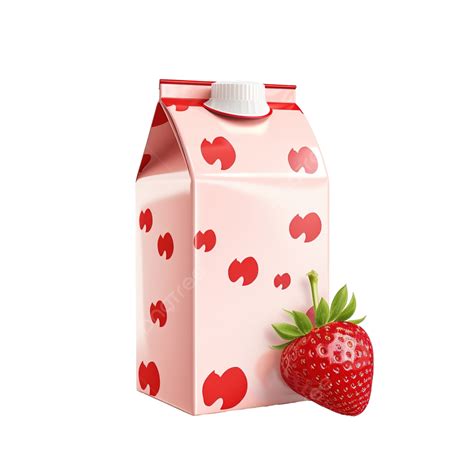 Strawberry Milk Carton Png File Strawberry Liquid Box PNG