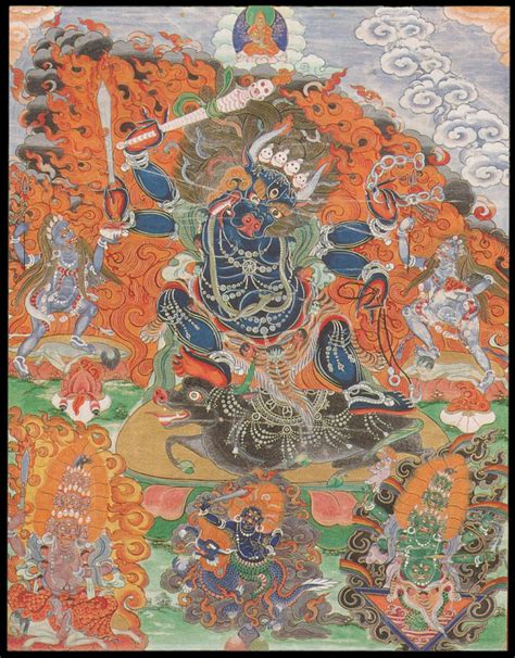 Yama Dharmaraja Buddhist Protector Four Armed Himalayan Art