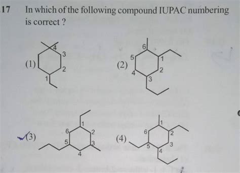 In Which Of The Following Compound Iupac Numbering Is Correct Filo