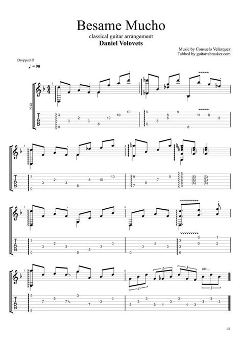 Romantic Besame Mucho Guitar Tab