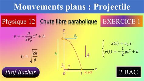 Exercice 1 Mouvements Plans Projectile 2bac Biof YouTube