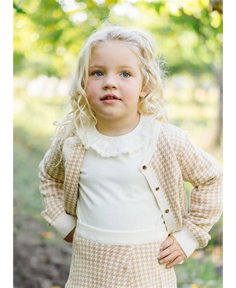 Hope And Henry Girls Organic Cotton Long Sleeve Classic Houndstooth