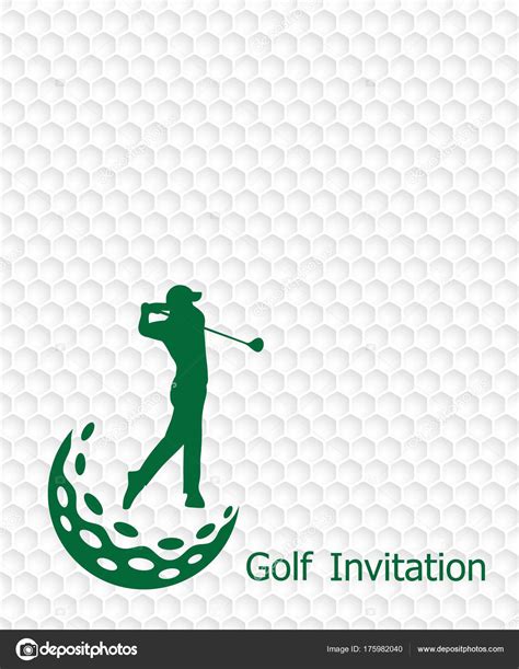 Golf Tournament Invitation Flyer Template Graphic Design Golfer Swinging Golfball Stock Vector ...