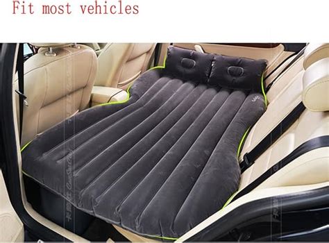 Car Seat Sex Self Drive Travel Air Mattress Rest Pillow Inflatable Bed Outdoor Black Pile