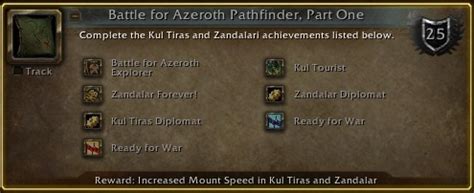 New Battle For Azeroth Pathfinder Requirement War Campaign Wowhead News