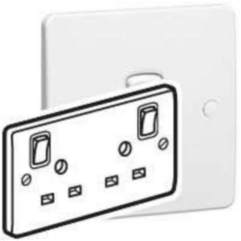 Synergy 2 Gang 13a Non Standard Earth Pin Clean Earth Double Pole Switched Socket Outlet White