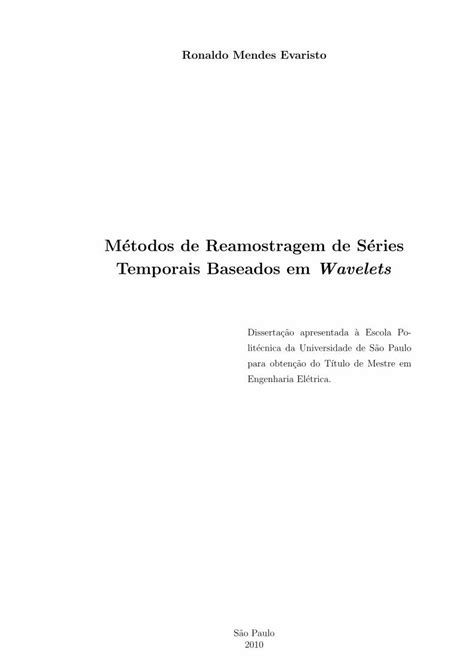 Pdf Metodos De Reamostragem De Series Temporais Baseados Em