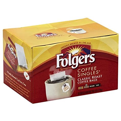 Folgers Coffee Singles Classic Roast Coffee Bags 6 Ounce Pack Of 38